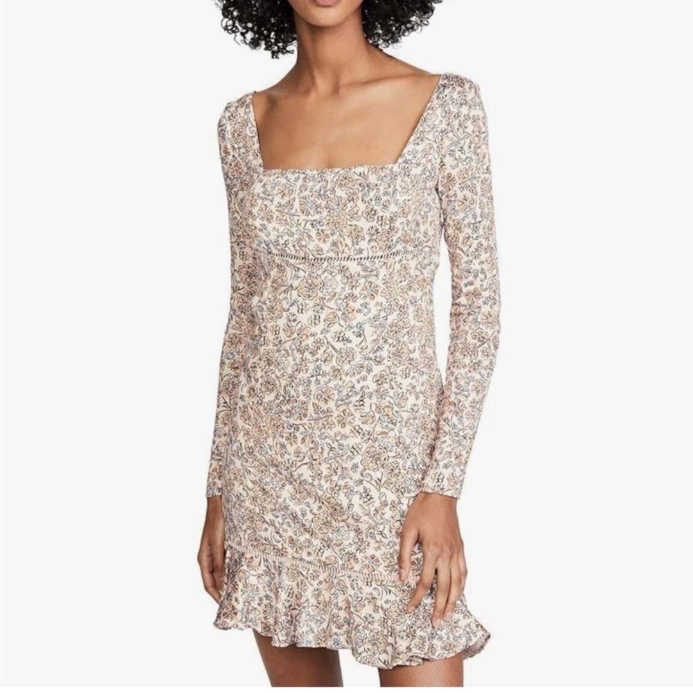 Free People Boheme long sleeve floral mini dress size 6